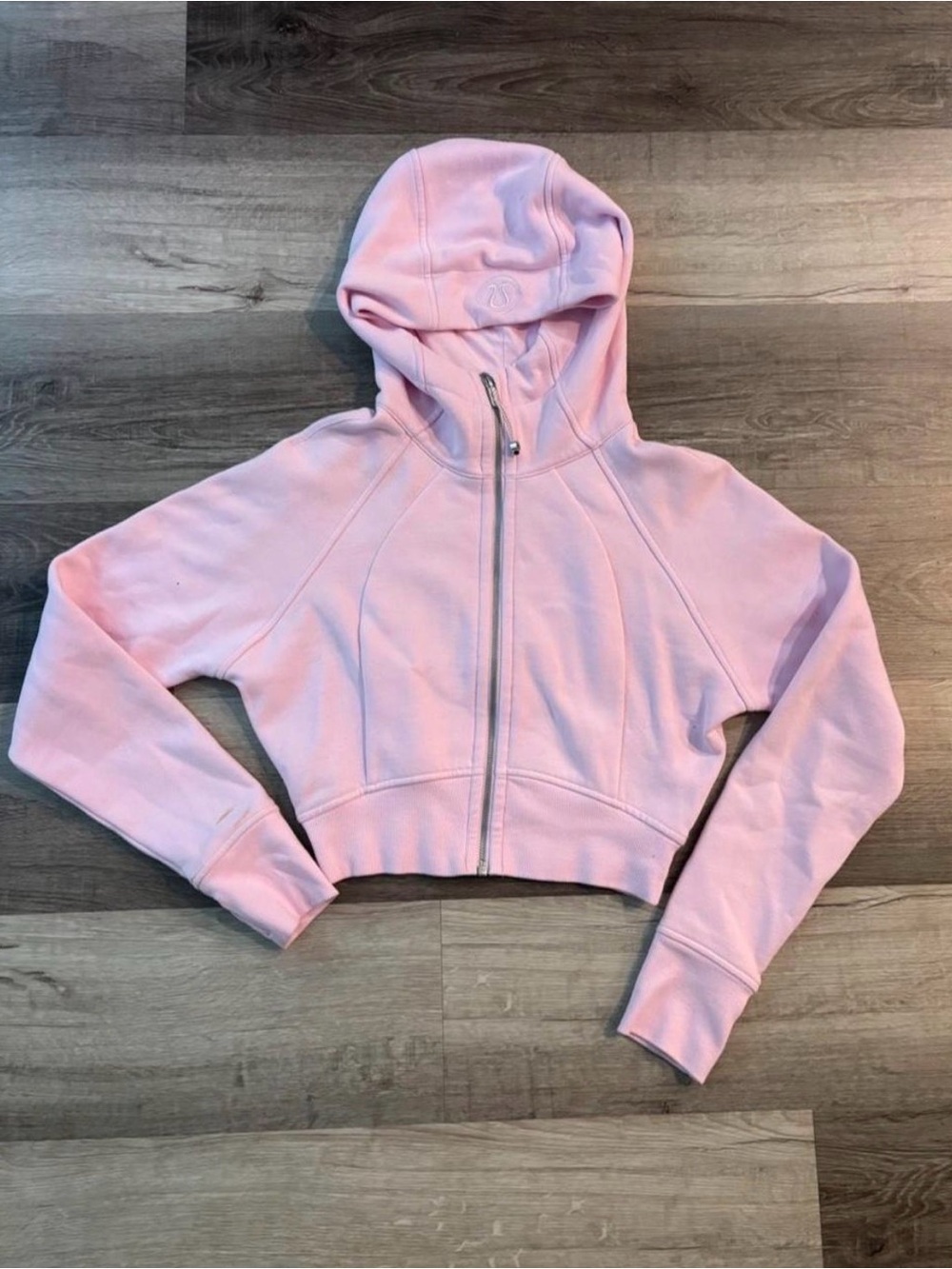 lululemon athletica Light Pink Cropped Full Zip Scuba Hoodie Size 2